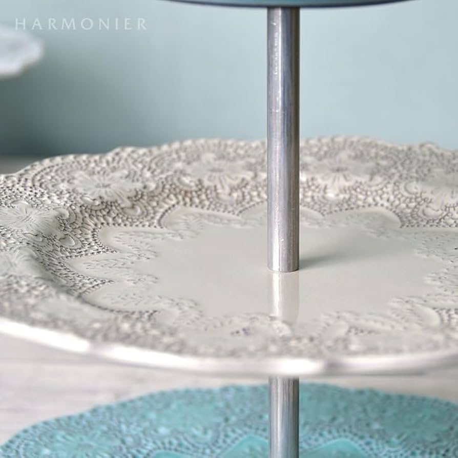 Amazon｜イタリア製3段ケーキスタンド/ ブルーレースLaCeramica